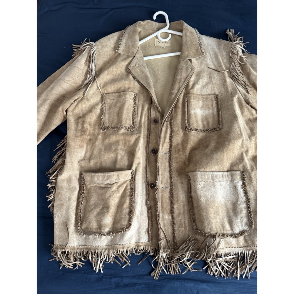 Men's Suede Leather Fringe Jacket Scully 50